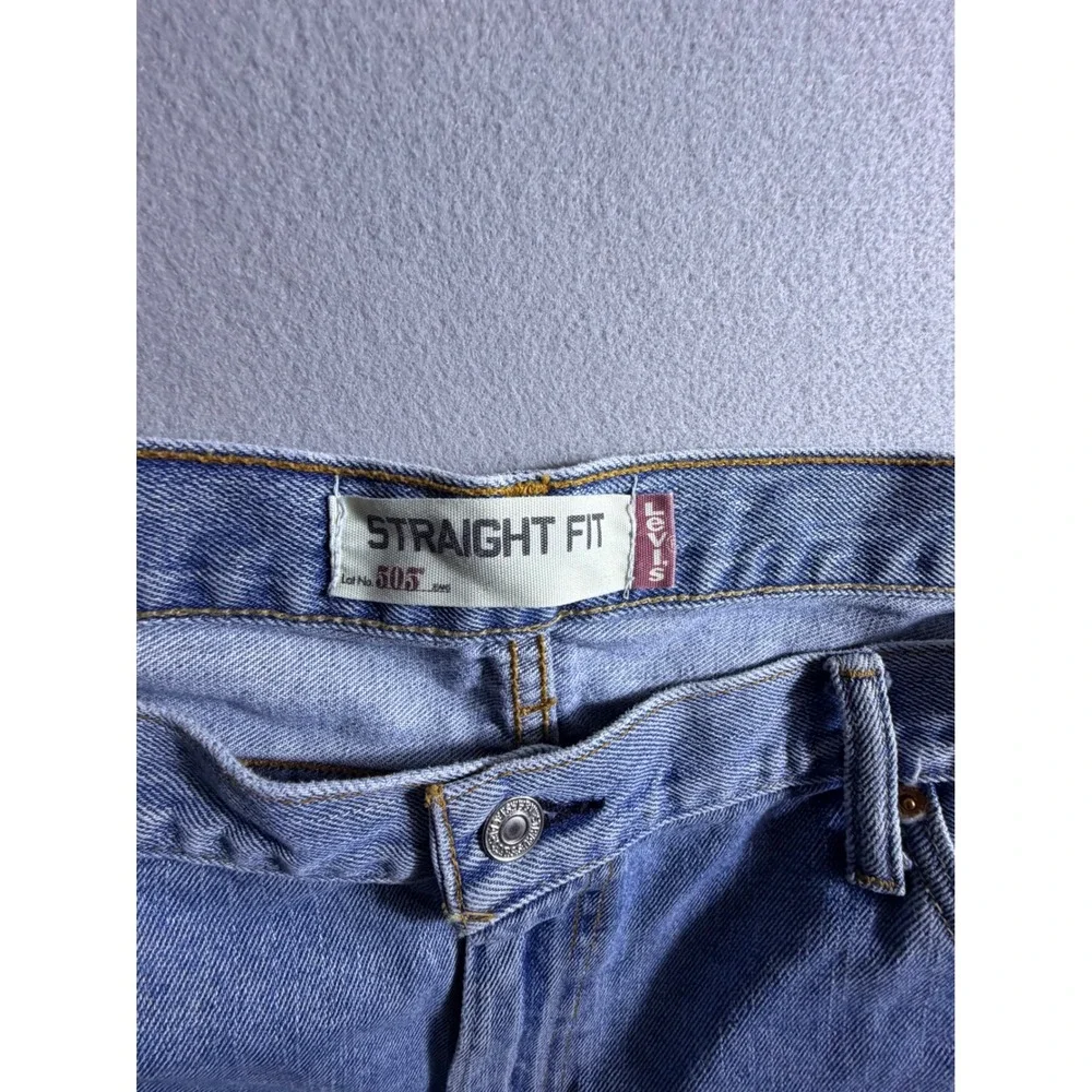 y2k Levis 505 Straight Fit Mens Jeans 40x30 Medium Wash Blue Denim 100% Cotton